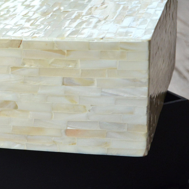 Mother Of Pearl Rectangle Box- Pearl White