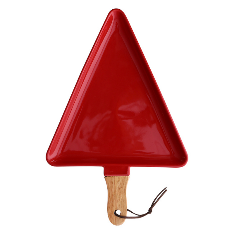 Red Triangle Plate Large - Ceramic platter, serving platter, fruit platter | Plates for dining table & home decor