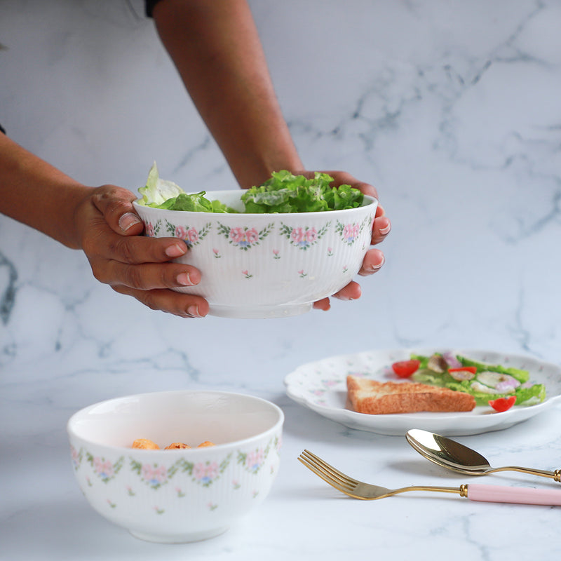 Rose Bowl - Bowl, ceramic bowl, serving bowls, noodle bowl, salad bowls, bowl for snacks, large serving bowl | Bowls for dining table & home decor
