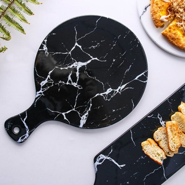 Round Marble Cheese Board Black - Cheese platter, serving platter, food platters | Plates for dining & home decor