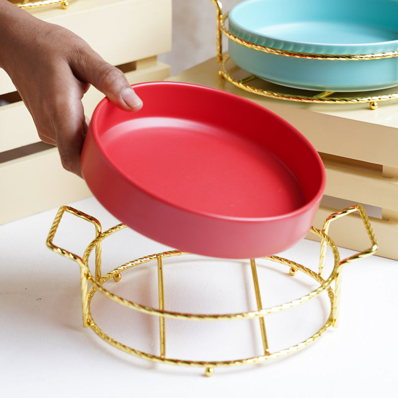 Round Platter - Ceramic platter, serving platter, fruit platter | Plates for dining table & home decor