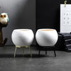 Round Planter With Stand White Gold - Indoor planters and flower pots | Home decor items