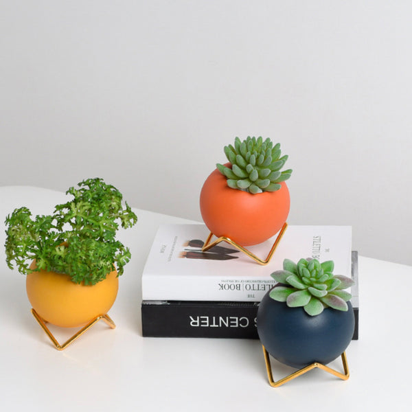 Round Planter Orange - Indoor planters and flower pots | Home decor items