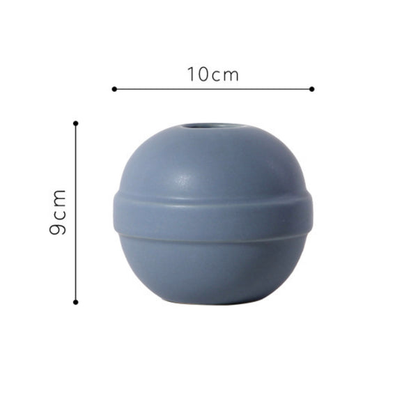 Blue Round Vase - Flower vase for home decor, office and gifting | Home decoration items