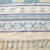 BOHO Bluebell Hand Woven Rug - Blue White & Natural