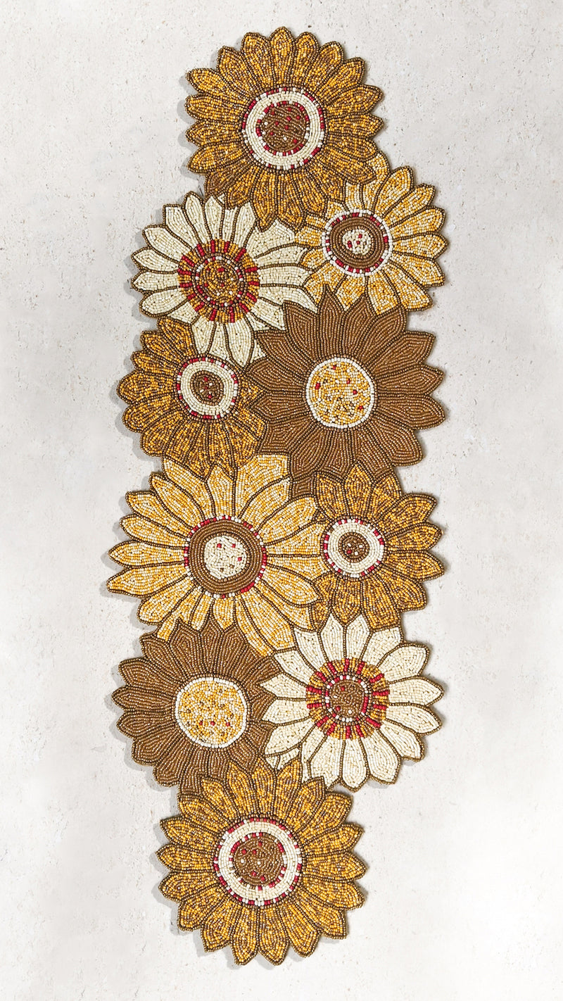 BEADS Sunflower Runner - Yellow, White and Gold