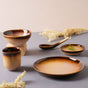 Brown Ceramic Dinner Set For One