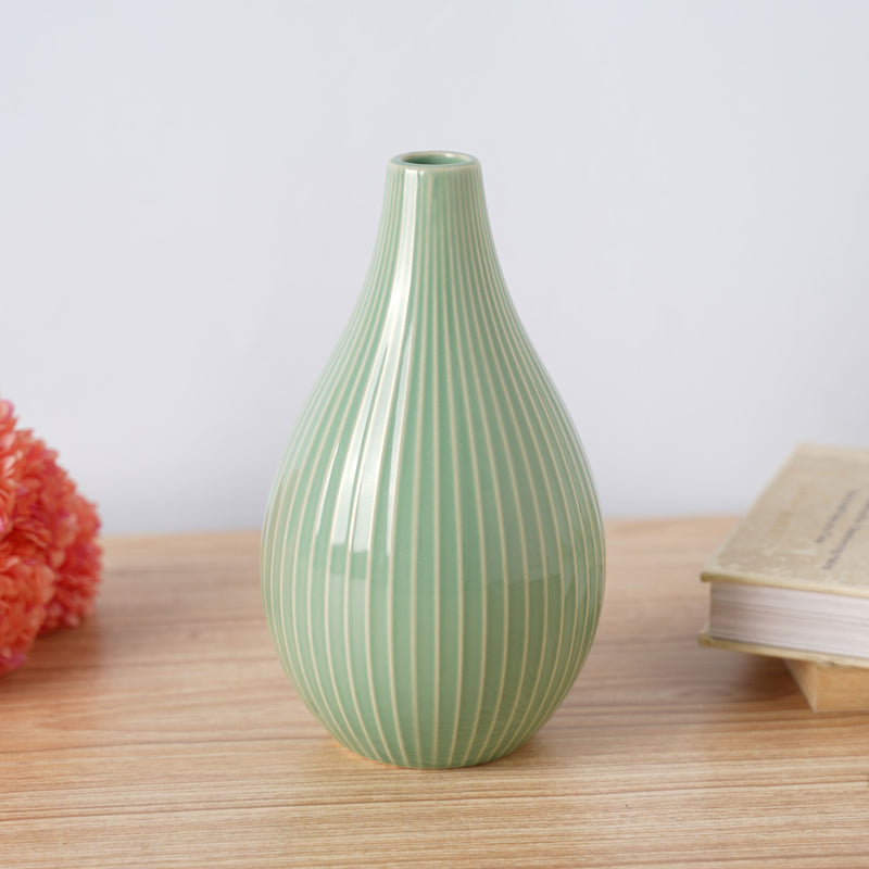 Raindrop Ceramic Vase - Flower vase for home decor, office and gifting | Home decoration items