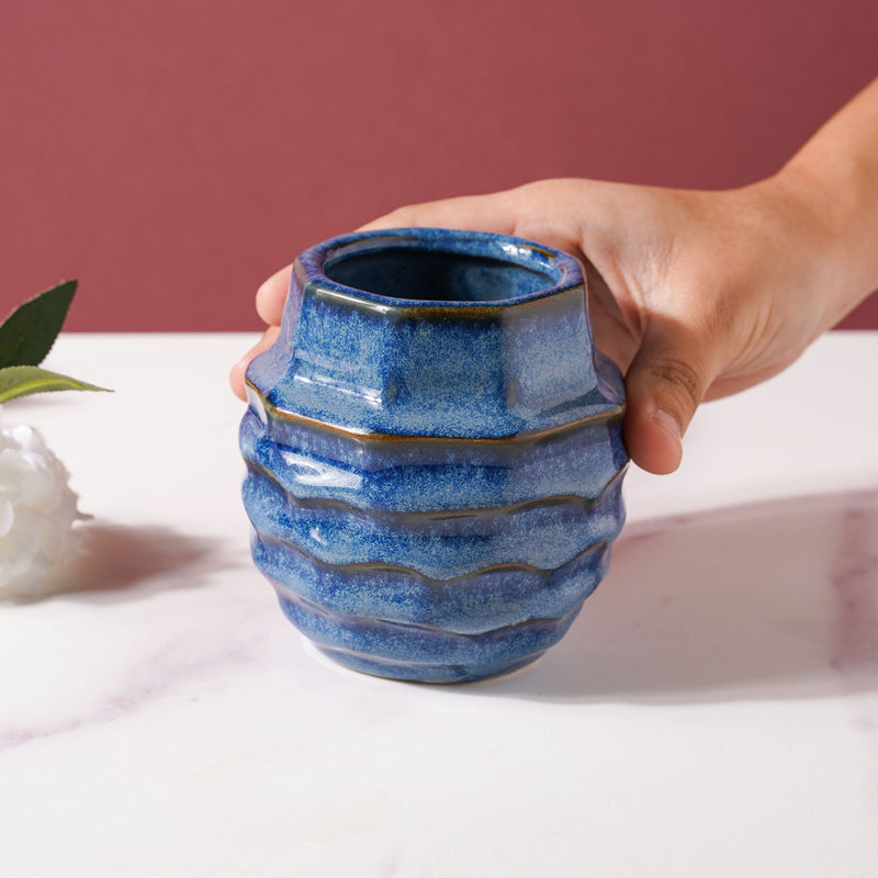 Wave Textured Vase - Flower vase for home decor, office and gifting | Home decoration items