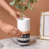 White Ethnic Vase - Flower vase for home decor, office and gifting | Home decoration items