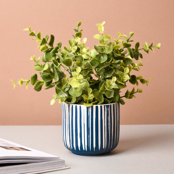 Blue and White Ceramic Flower Pot - Flower vase for home decor, office and gifting | Home decoration items