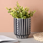 White Pattern Ceramic Pot - Flower vase for home decor, office and gifting | Home decoration items