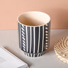 White Pattern Ceramic Pot - Flower vase for home decor, office and gifting | Home decoration items