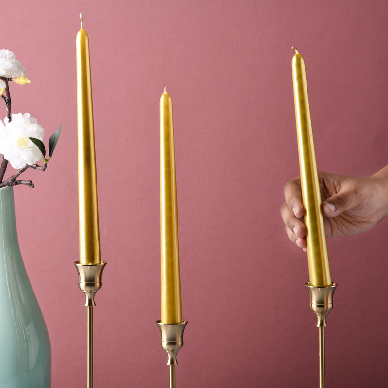 Metallic Candle Set of 4 - Candle | Home decor item
