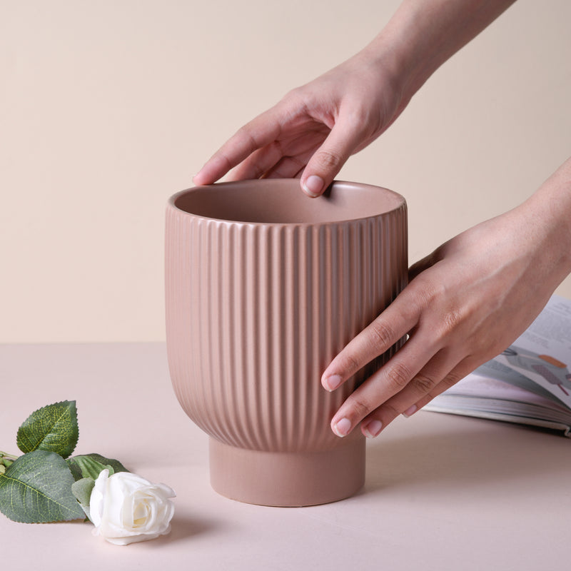 Handmade Ceramic Plant Pot - Flower vase for home decor, office and gifting | Home decoration items