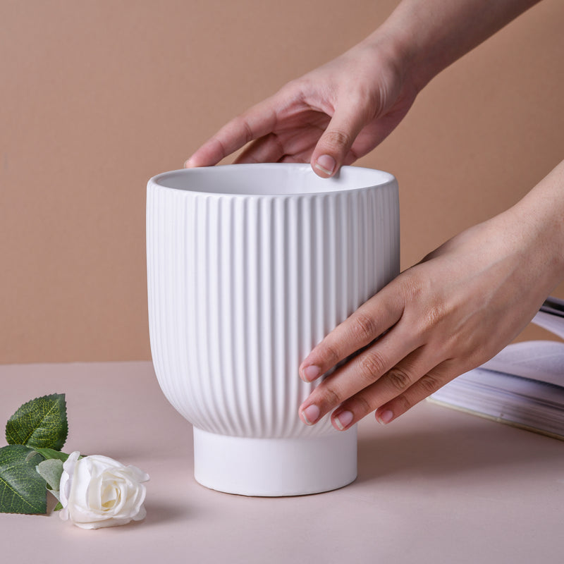 Handmade Ceramic Plant Pot - Flower vase for home decor, office and gifting | Home decoration items