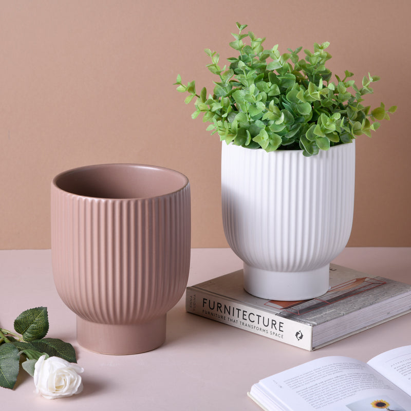 Handmade Ceramic Plant Pot - Flower vase for home decor, office and gifting | Home decoration items