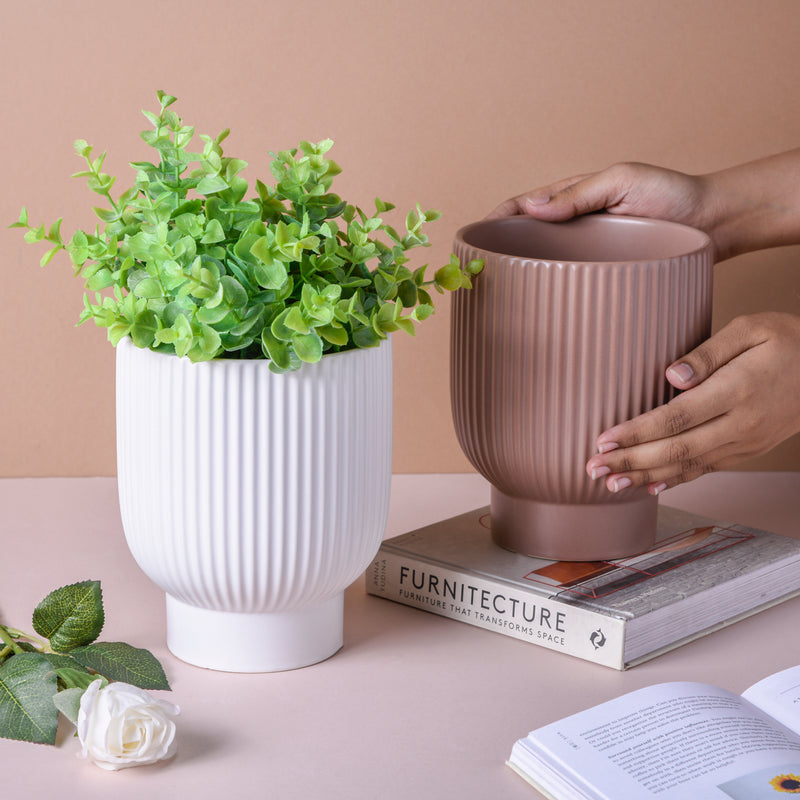 Handmade Ceramic Plant Pot - Flower vase for home decor, office and gifting | Home decoration items