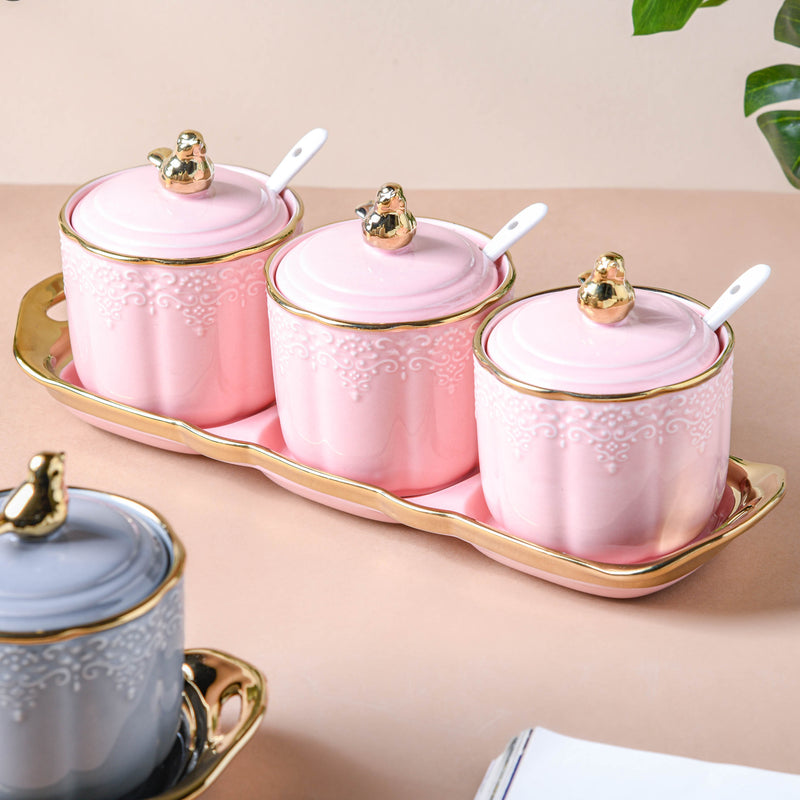 Pink Vintage Spice Jar Set of 3 - Jar