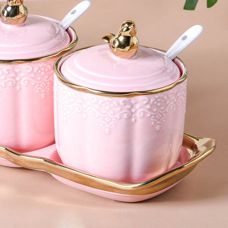 Pink Vintage Spice Jar Set of 3 - Jar