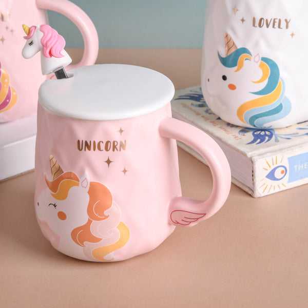 Unicorn Mug With Lid And Spoon