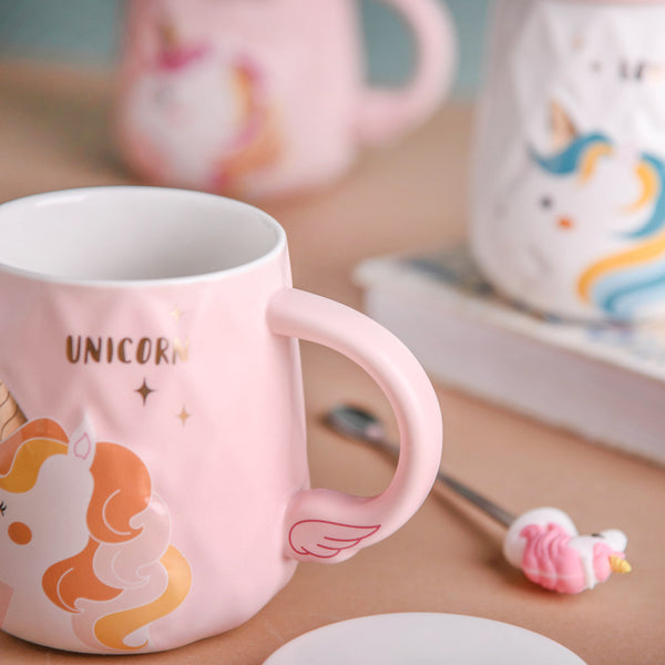 Unicorn Mug With Lid And Spoon