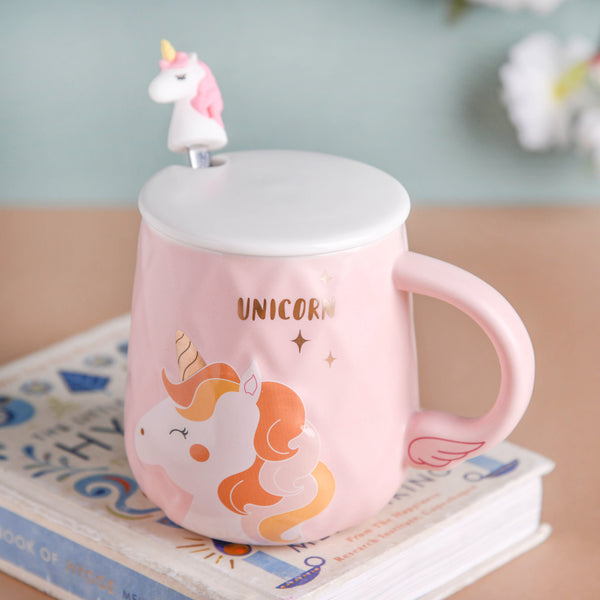 Unicorn Mug With Lid And Spoon