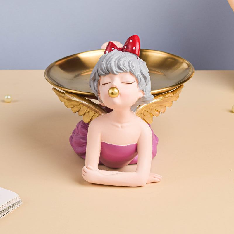 Purple Angel Platter - Showpiece | Home decor item | Room decoration item