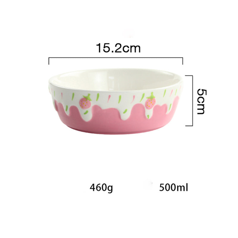 Strawberry Salad Bowls - Bowl, ceramic bowl, serving bowls, noodle bowl, salad bowls, bowl for snacks, large serving bowl | Bowls for dining table & home decor