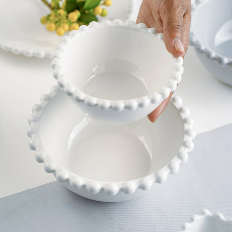 Scalloped Bowl Round - Bowl,ceramic bowl, snack bowls, curry bowl, popcorn bowls | Bowls for dining table & home decor