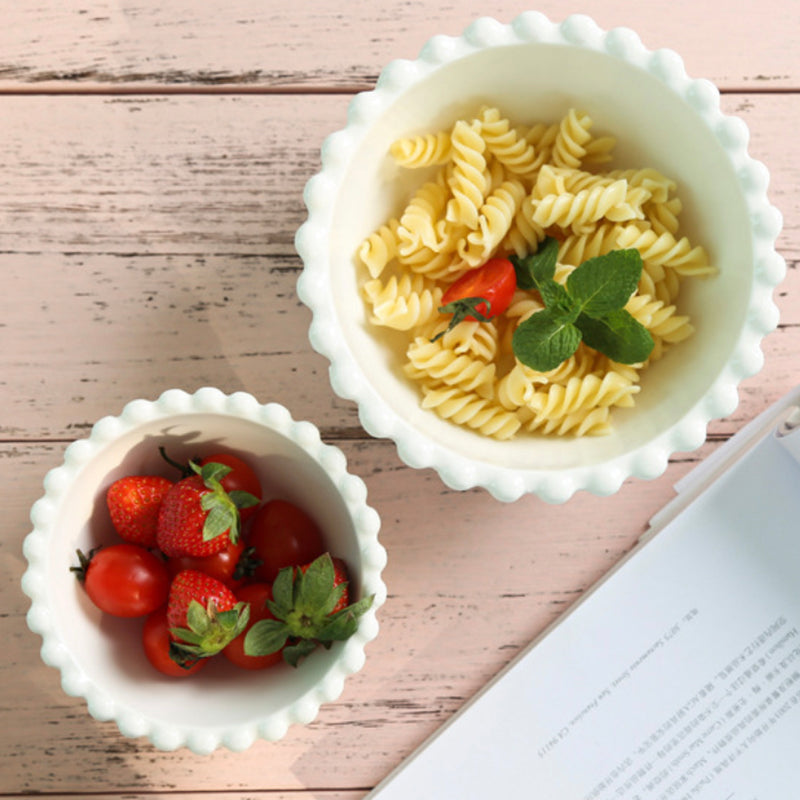 Scalloped Bowl Round - Bowl,ceramic bowl, snack bowls, curry bowl, popcorn bowls | Bowls for dining table & home decor