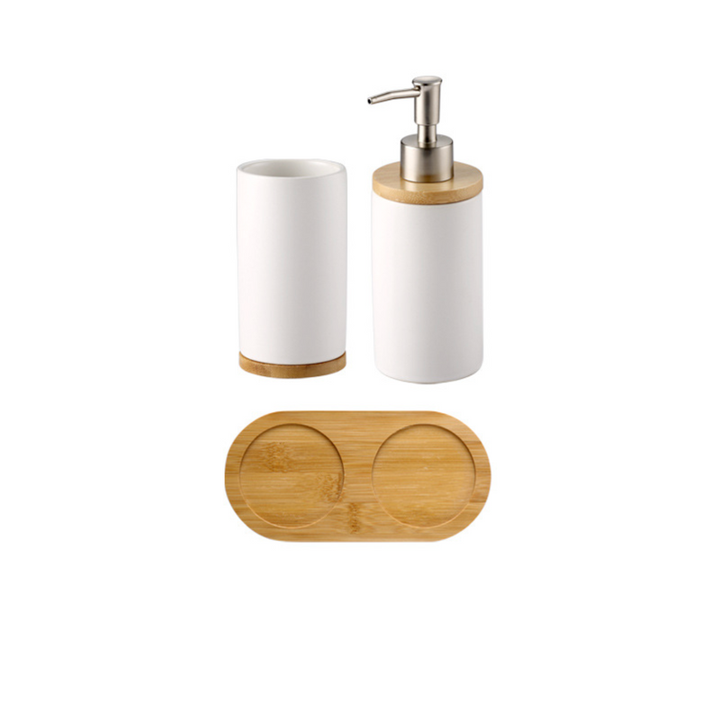 Bathroom Set of 2 White