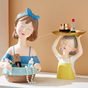 Lady With Basket - Showpiece | Home decor item | Room decoration item