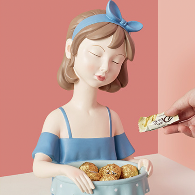 Lady With Basket - Showpiece | Home decor item | Room decoration item