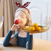 Red Ribbon Girl Showpiece Platter - Showpiece | Home decor item | Room decoration item