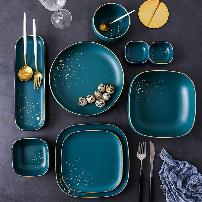 CARA 2 part bowl - midnight green - Bowl, ceramic bowl, dip bowls, chutney bowl, dip bowls ceramic | Bowls for dining table & home decor 