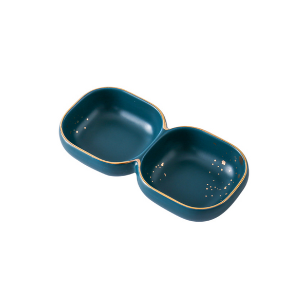 CARA 2 part bowl - midnight green - Bowl, ceramic bowl, dip bowls, chutney bowl, dip bowls ceramic | Bowls for dining table & home decor 