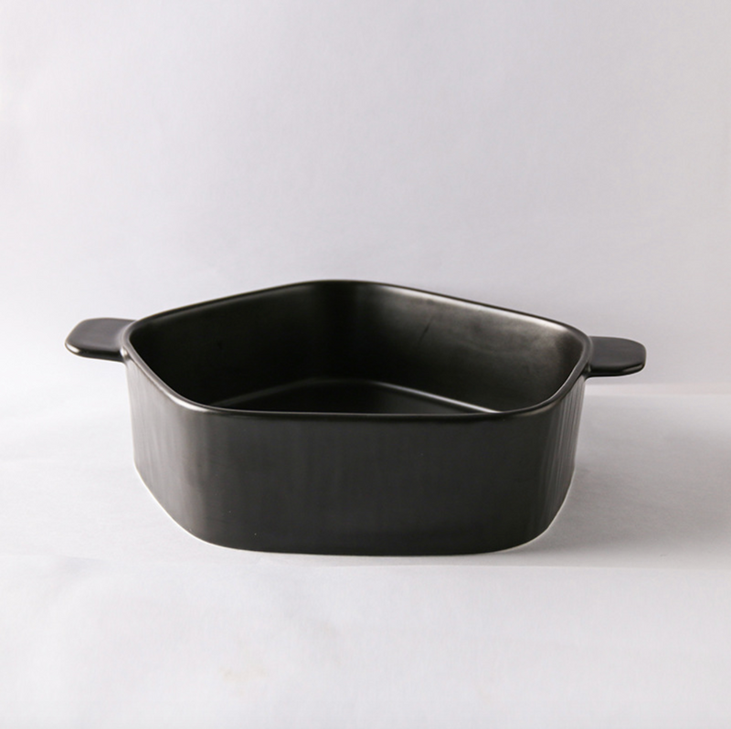 GEOMTERIC pentagon serving bowl - soul black - Bowl, ceramic bowl, serving bowls, noodle bowl, salad bowls, bowl for snacks, large serving bowl, bowl with handle | Bowls for dining table & home decor