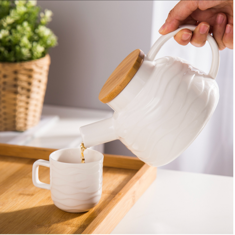 MAGNIFIQUE waves teapot and teacups set - Tea cup set, tea set, teapot set | Tea set for Dining Table & Home Decor