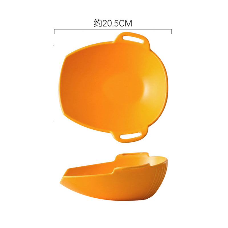 Serving Platter With Handles - Bowl, ceramic bowl, serving bowls, noodle bowl, salad bowls, bowl for snacks, baking bowls, large serving bowl, bowl with handle | Bowls for dining table & home decor