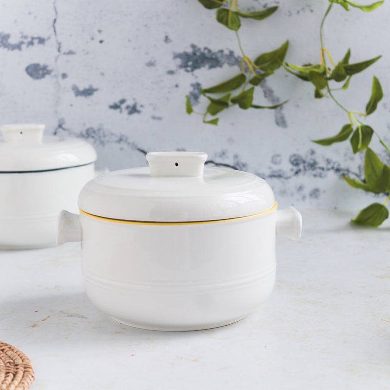 Serving Pot With Lid - Serving bowl with lid, ceramic bowls with lids, noodle bowl, curry bowl, oven bowl, soup bowl with handle | Bowls for dining table & home decor