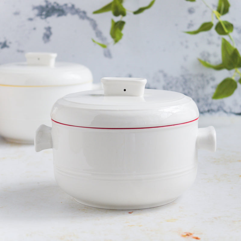 Serving Pot With Lid - Serving bowl with lid, ceramic bowls with lids, noodle bowl, curry bowl, oven bowl, soup bowl with handle | Bowls for dining table & home decor