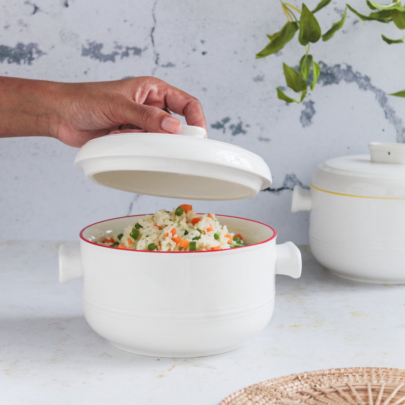 Serving Pot With Lid - Serving bowl with lid, ceramic bowls with lids, noodle bowl, curry bowl, oven bowl, soup bowl with handle | Bowls for dining table & home decor