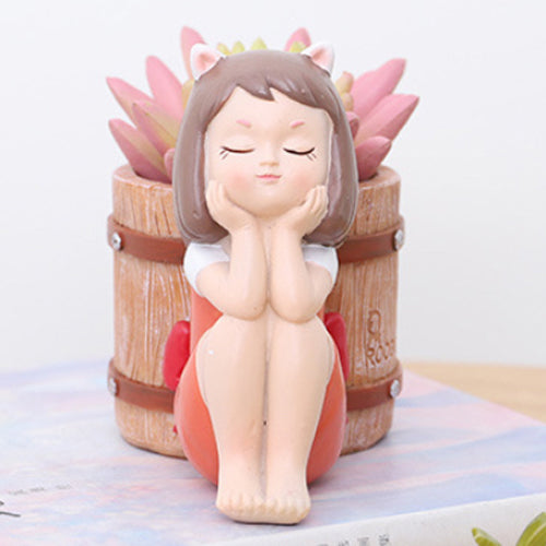 Girl With Basket Planter - Indoor planters and flower pots | Home decor items
