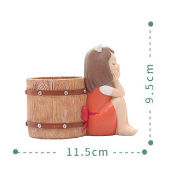 Girl With Basket Planter - Indoor planters and flower pots | Home decor items