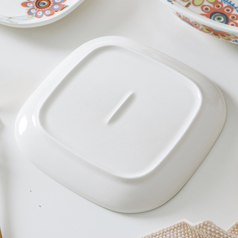 Square Deep Plate Floral - Serving plate, pasta plate, lunch plate, deep plate | Plates for dining table & home decor