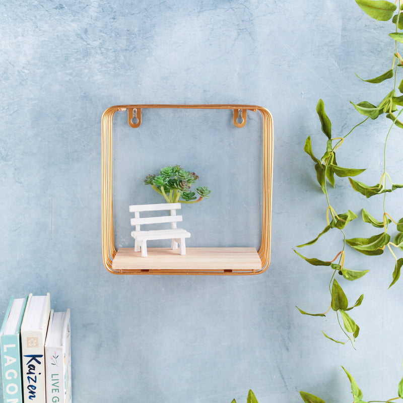 Square Metal Shelf - Wall shelf and floating shelf | Shop wall decoration & home decoration items