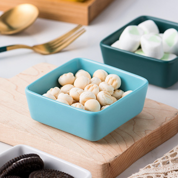 Square Bowls and Wooden Trays