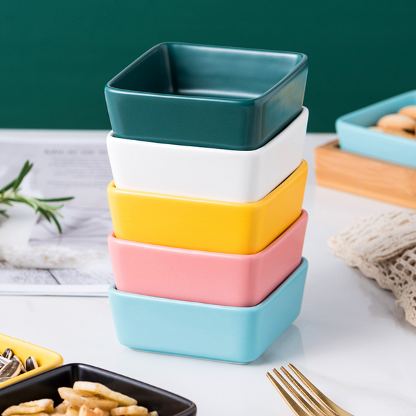 Square Bowls and Wooden Trays