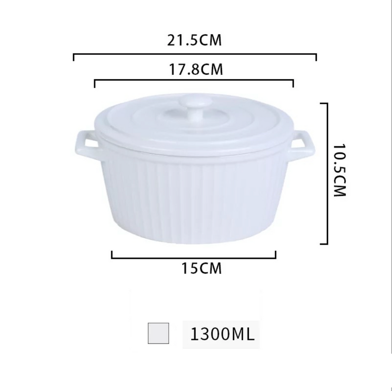 Stew pot - Serving bowl with lid, ceramic bowls with lids, noodle bowl, curry bowl, oven bowl, soup bowl with handle | Bowls for dining table & home decor
